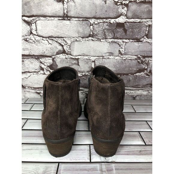 Josef Seibel Brown Suede Leather Side Zip Ankle Booties Heel Boots Women Sz 36EU - Picture 8 of 16